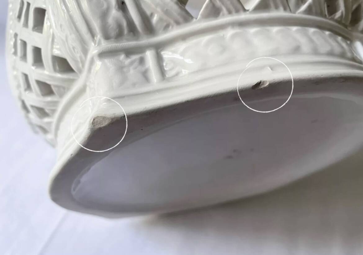 Openwork planter in Italian earthenware
