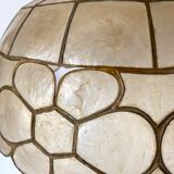 Abat jour, mother-of-pearl and brass suspension