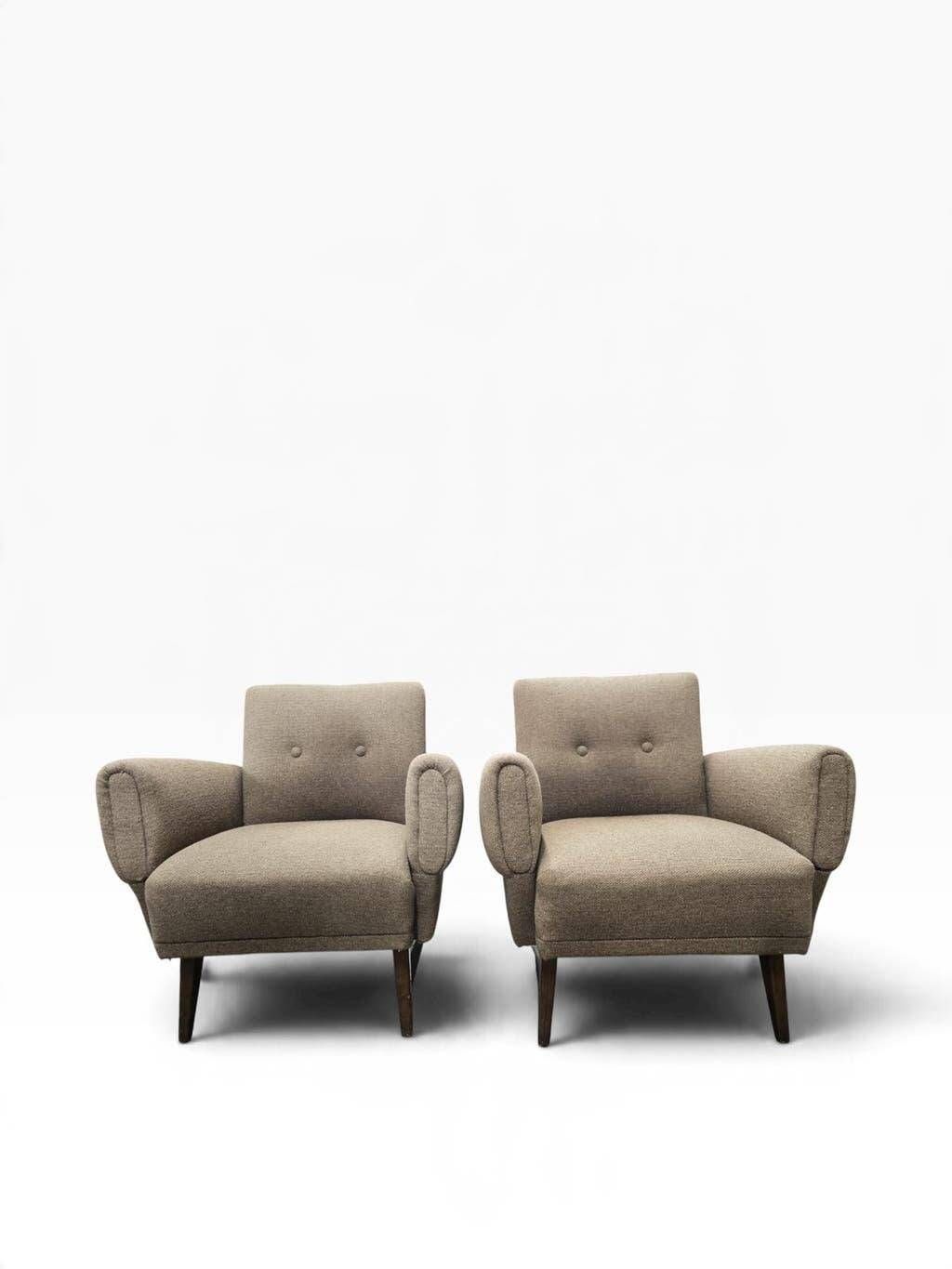 Ensemble de 2 fauteuils/canapés gris vintage