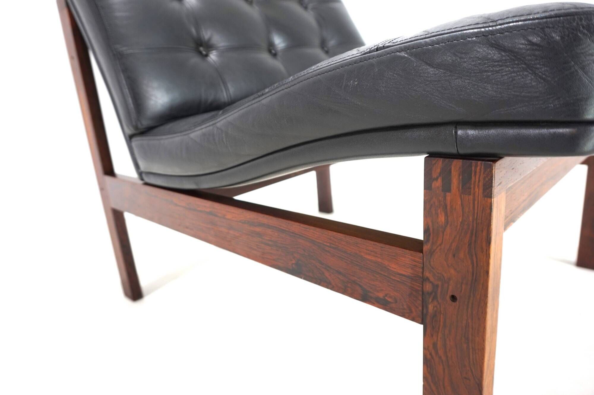 France & Son Set of 3 Modular Leather Armchairs by O. Gjerløv-Knudsen/T. Li