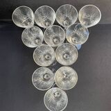 Liquor glasses (12) - art deco - cut and blown crystal