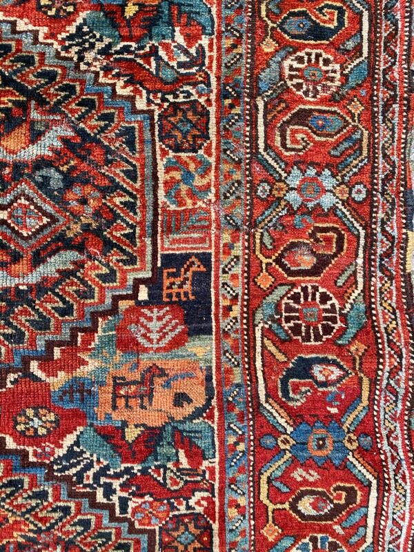 Ancient persian ghashghai carpet 130x182 cm