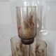 6 large smoked brown glasses