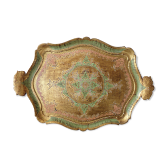 Florentine service tray made of hand-painted wood