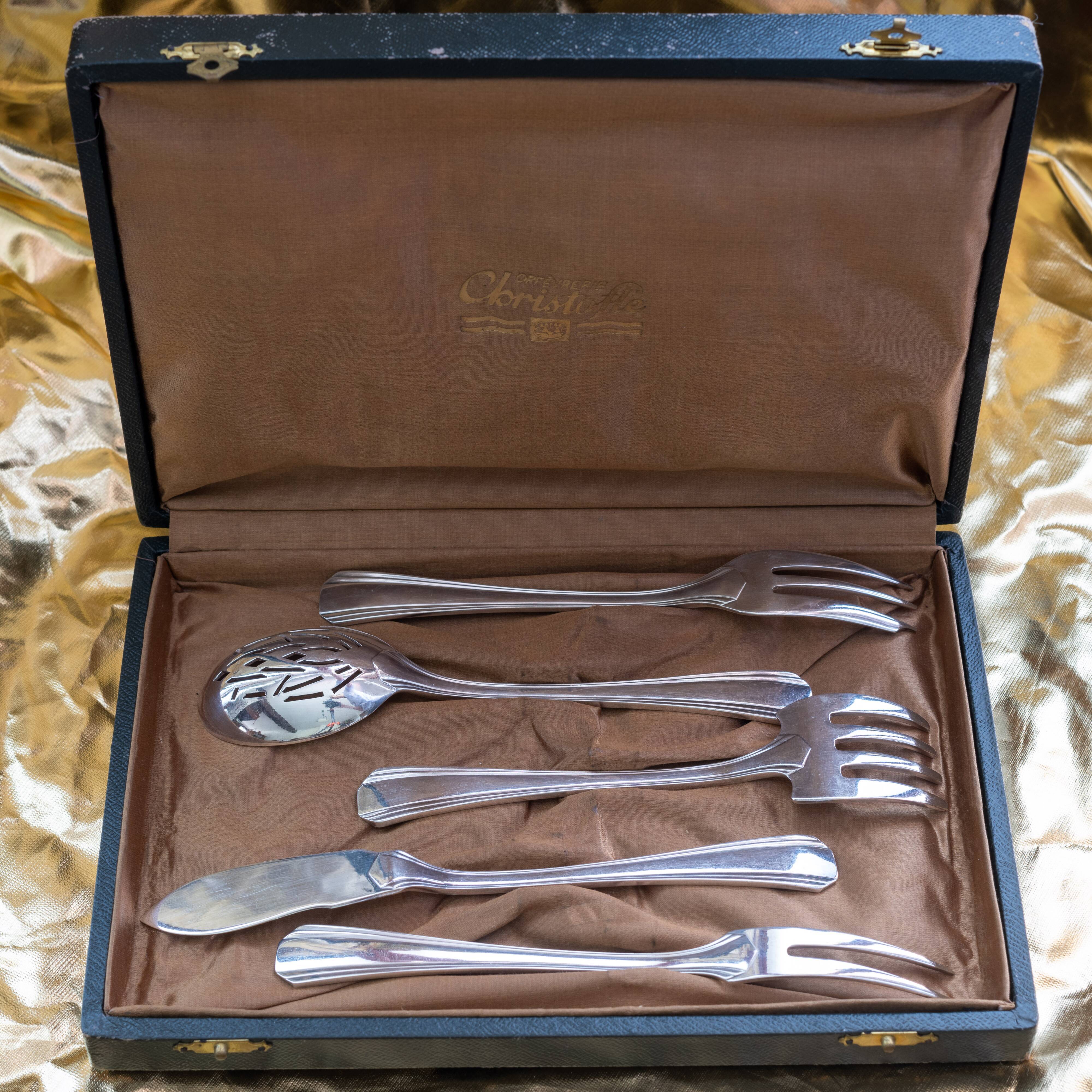 Boreal service with hors d'oeuvre (or candy) 5 pieces, Christofle