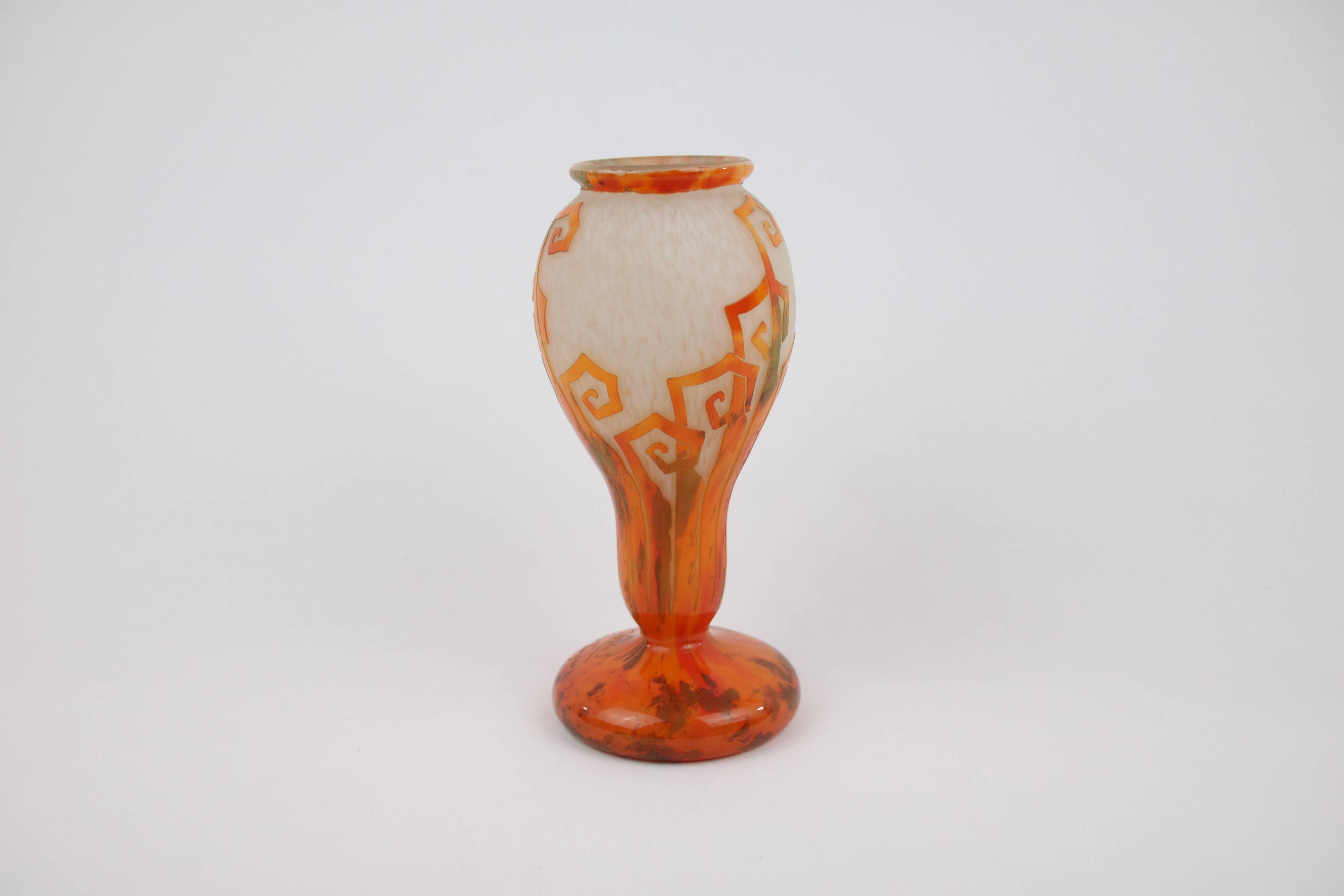 Charder Vase - French Glass (Schneider) Fougères model