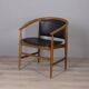 Ensemble de 4 chaises vintage en bois et cuir des années 1960 conçues par isa bergamo