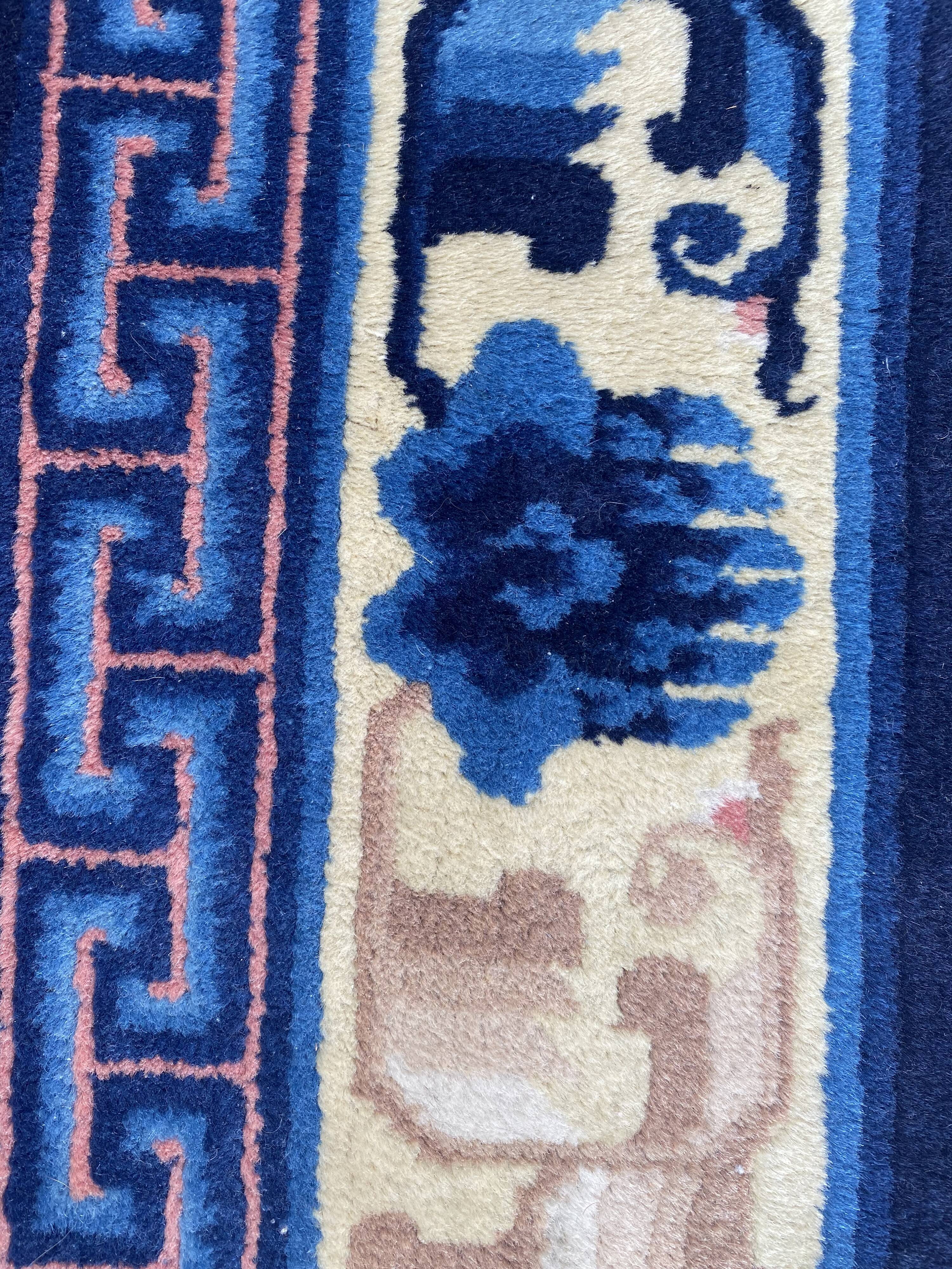 Handmade chinese vintage carpet 123x186 cm