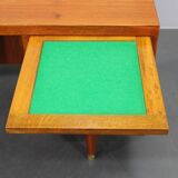 Mid-century Danish teak writing desk with brass details, 1960s