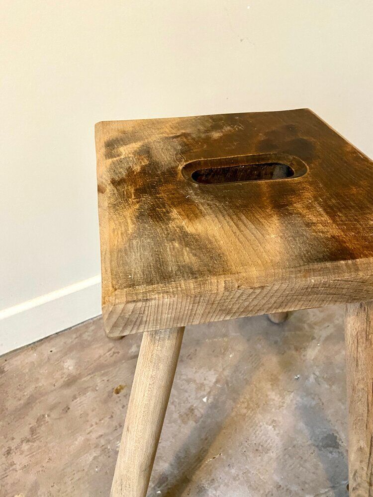 Solid wood stool
