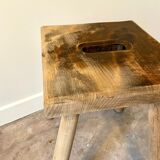 Solid wood stool
