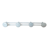 Coat rack 4 hooks in white lacquered metal 70s