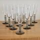 10 flûtes à champagne vintage Bormioli Rocco en cristal strié gris