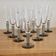 10 Bormioli Rocco Vintage Crystal Champagne Flutes Glasses with Grey Rain Foot