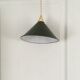 Conical suspension in green & white enamelled sheet metal