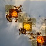 Modernist Venini Patchwork Hand Blown Panel by Toni Zuccheri from 70s