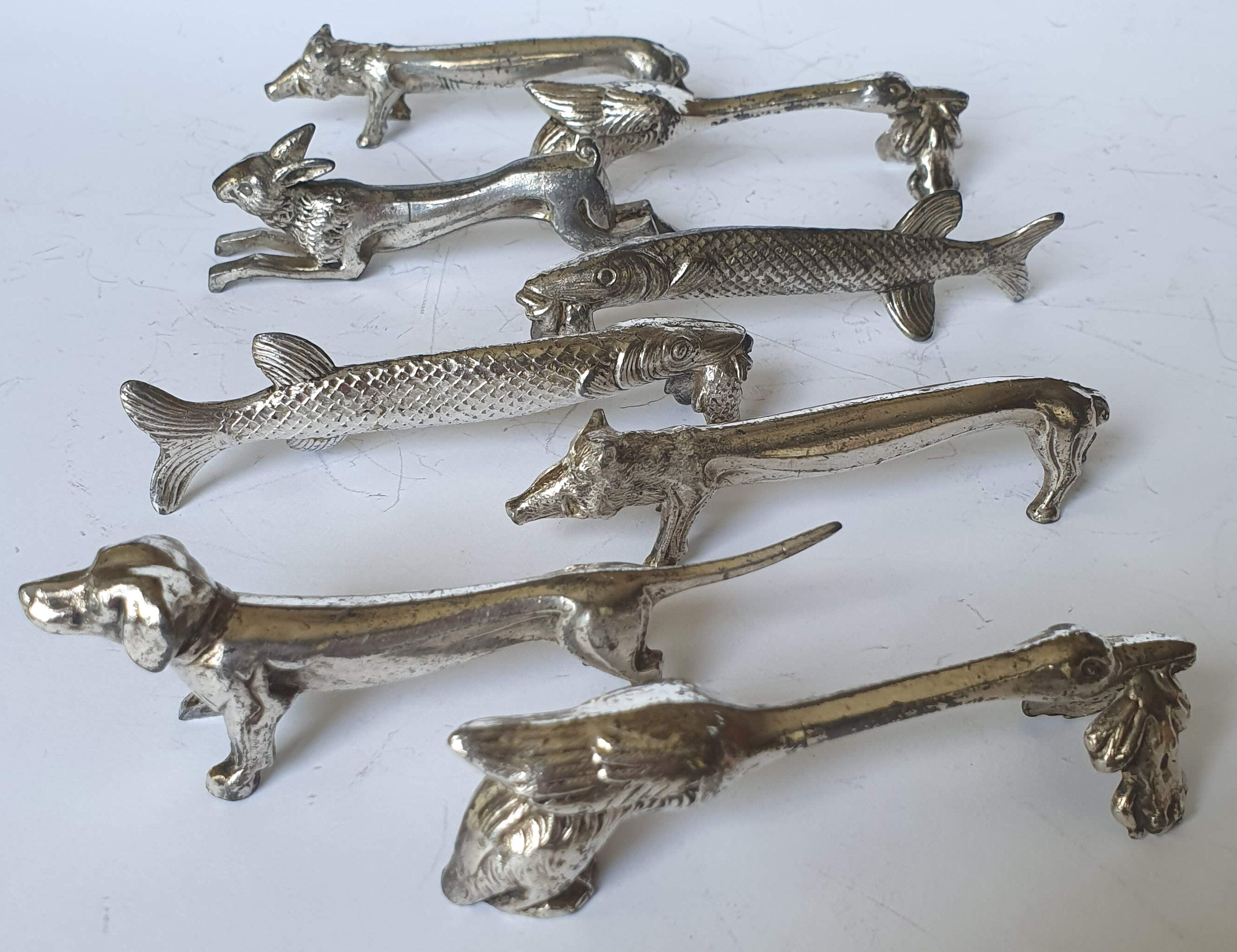 Silver metal knife holder