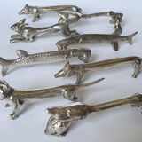 Silver metal knife holder