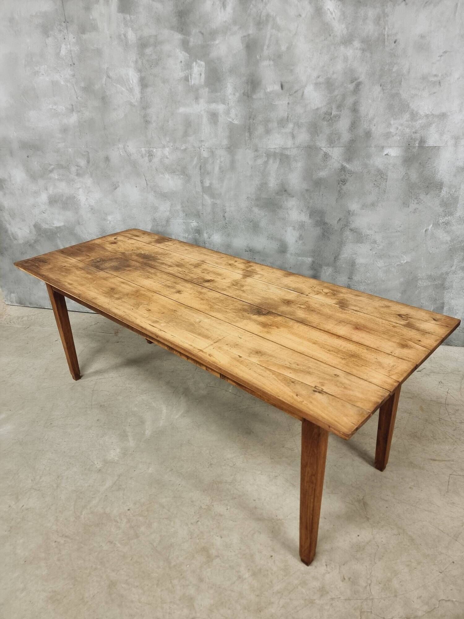 Antique Farmhouse Table French Dining Table in Chestnut Wood 80x200