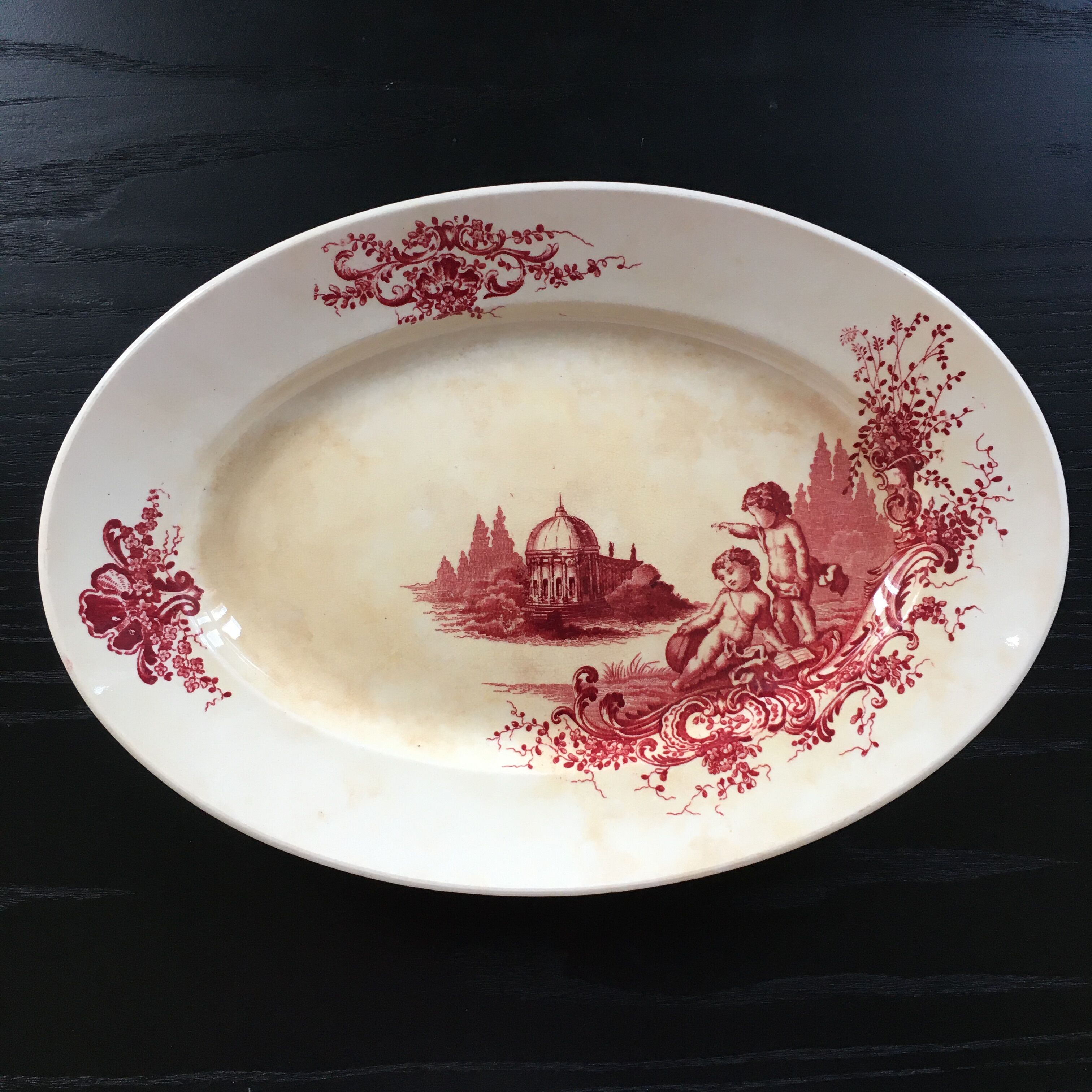 Duo oval dishes Terre de fer