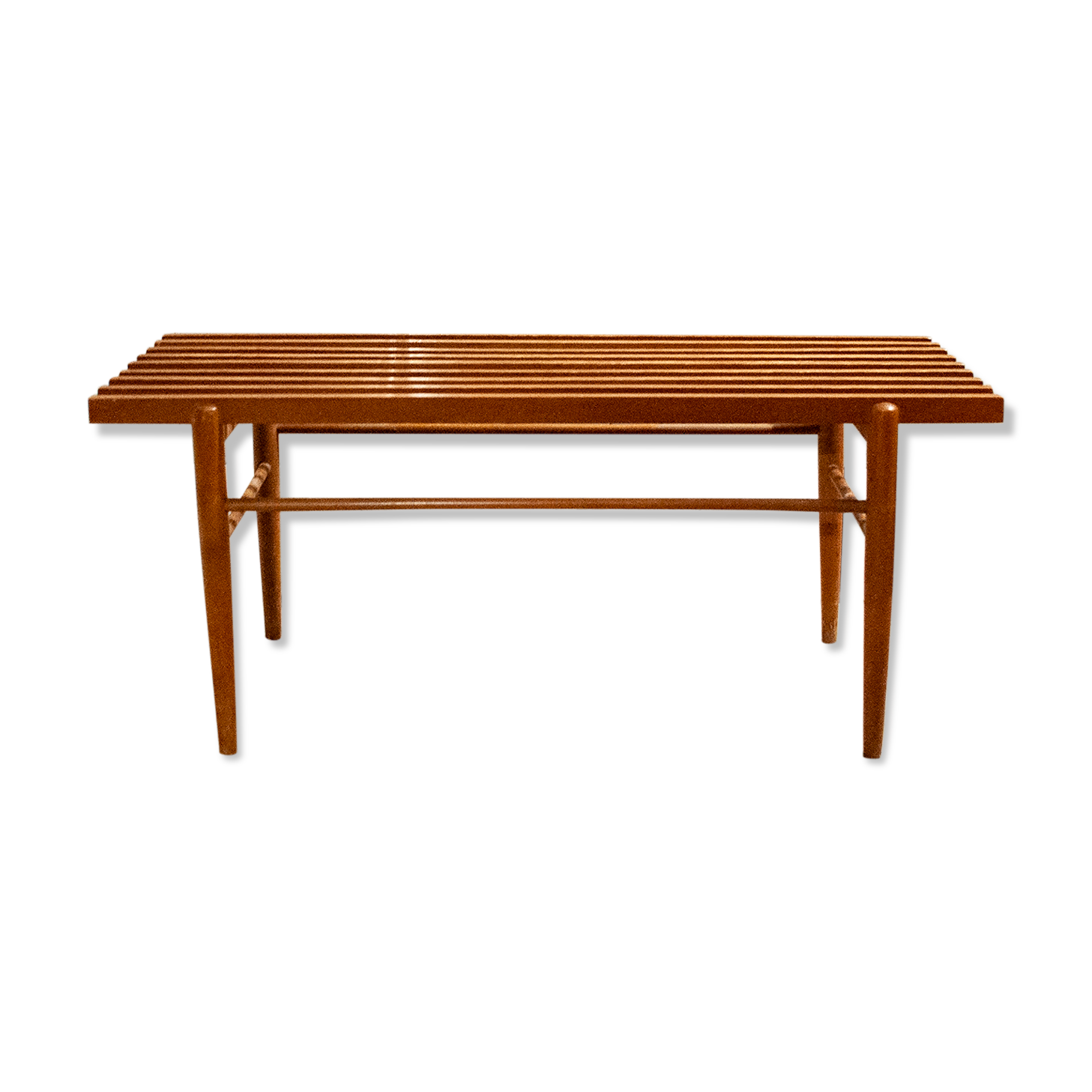 1950s Italian walnut wooden bench