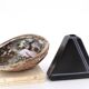 Black pyramid vase in Virebent porcelain, 1980s