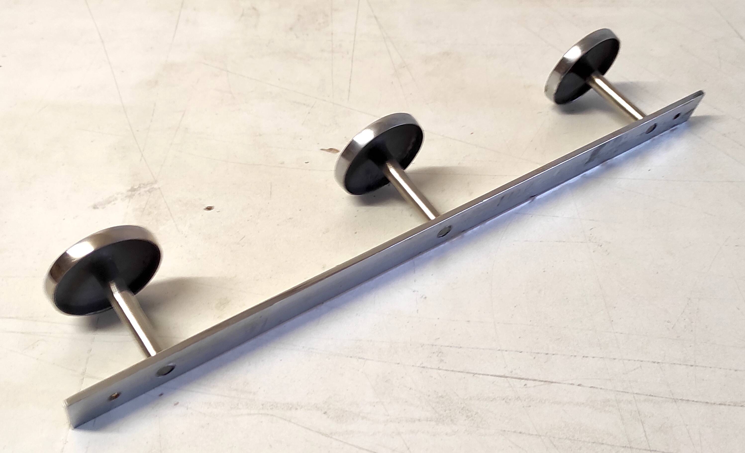 Chrome metal wall coat rack - mid 20th century