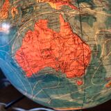 Luminous glass globe signed Taride dated 1974