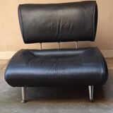 Steiner black leather armchair