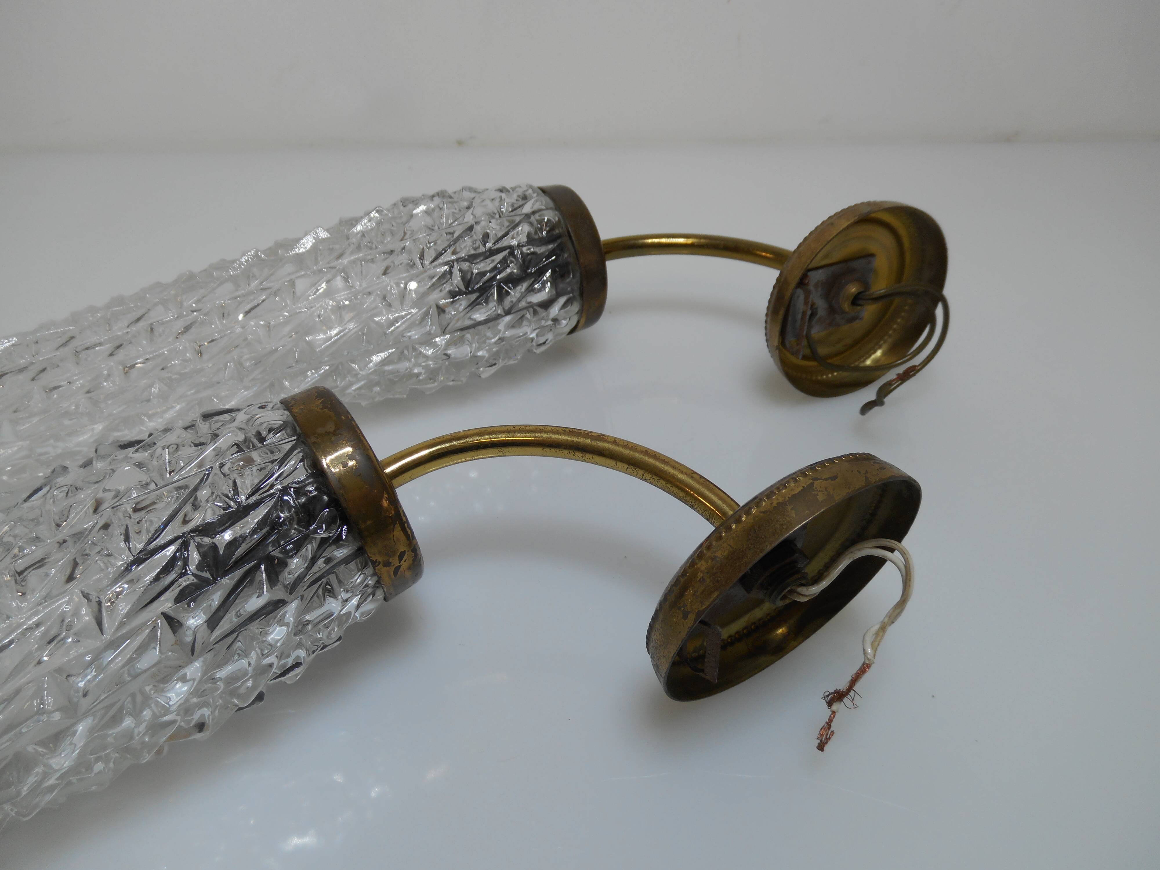 Pair of wall light torchieres year 1950