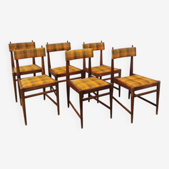 Six Scandinavian vintage teak chairs