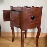 St Louis XV bedside table, 19th century, in solid walnut