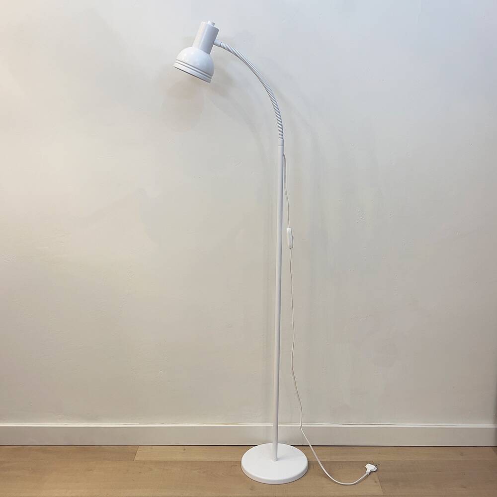 Vintage white metallic floor lamp