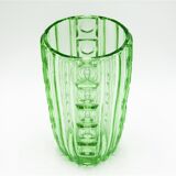 Art Deco green uranium glass vase, S. Reich CMS Krasno, Czechoslovakia, 1930s