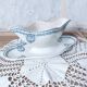 Rare and very pretty old Longwy St Cyr SFNGR sauce boat, France