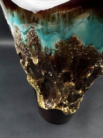 Glazed ceramic vase – brutalist style, 60s/70s