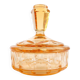 Art deco bonbonniere, orange glass, Poland, 1930s