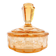 Art deco bonbonniere, orange glass, Poland, 1930s