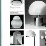 Daruma white glass bedside lamps by Sergio Asti for Candle, 1960s