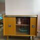 Vintage 1960s bar cabinet, Scandinavian style, on wheels.