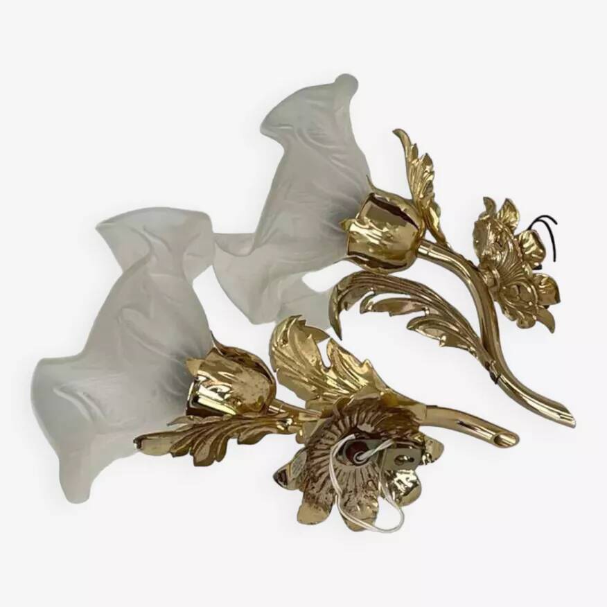 Pair of vintage gold wall lights
