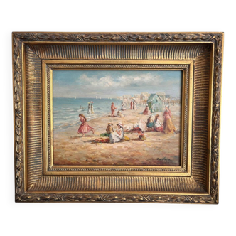 Antique oil painting signed R Wilson, early 20th century