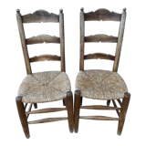 Pair of country straw chairs
