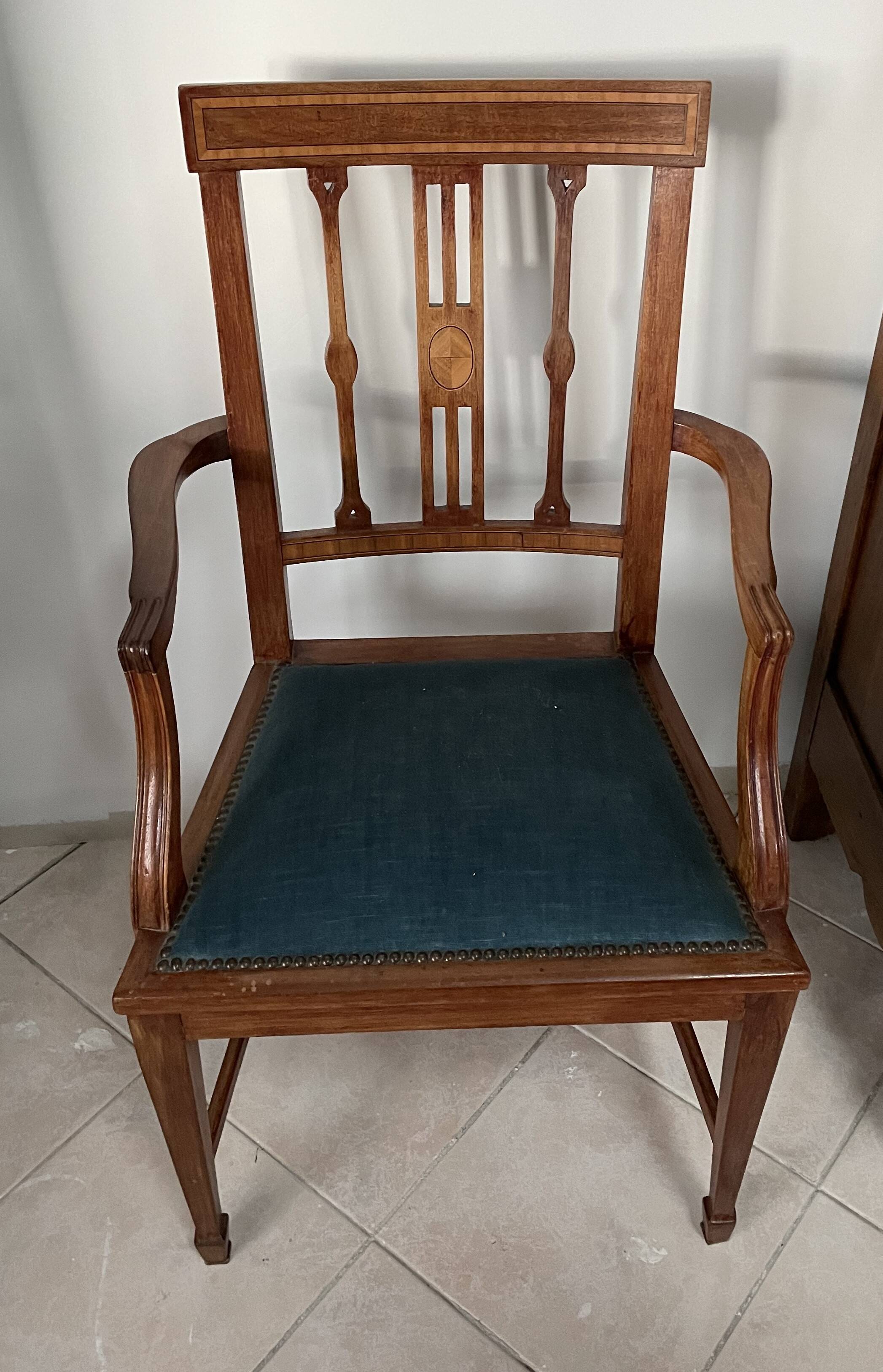 Art Deco armchair with armrest
