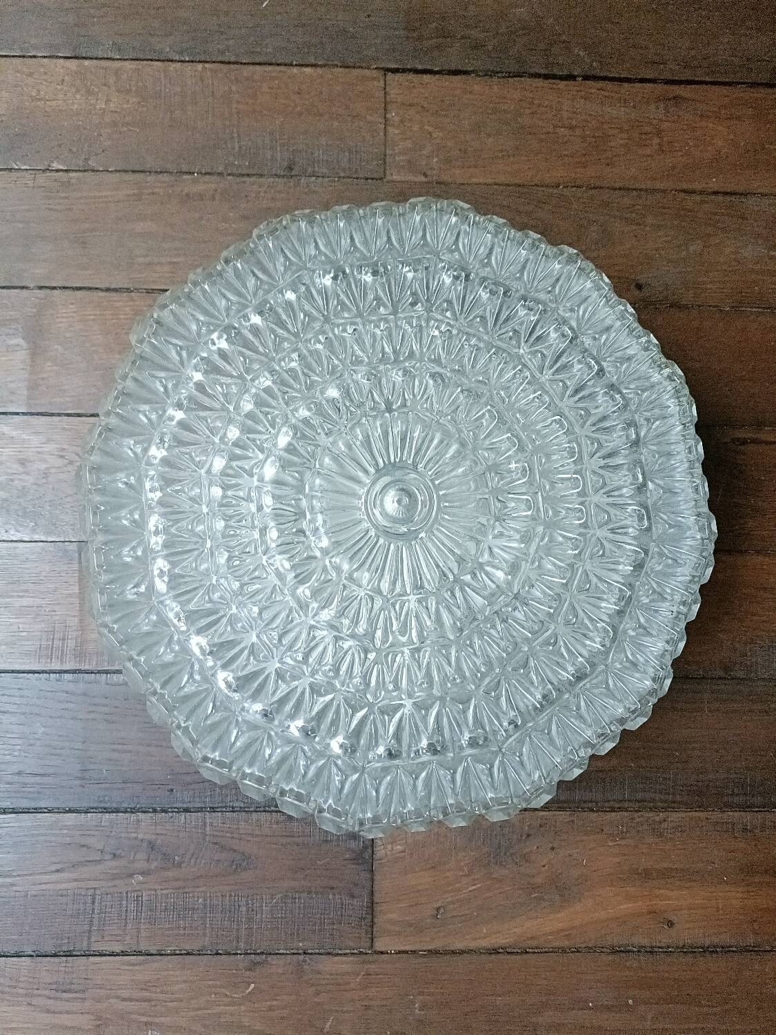70s molded glass ceiling light