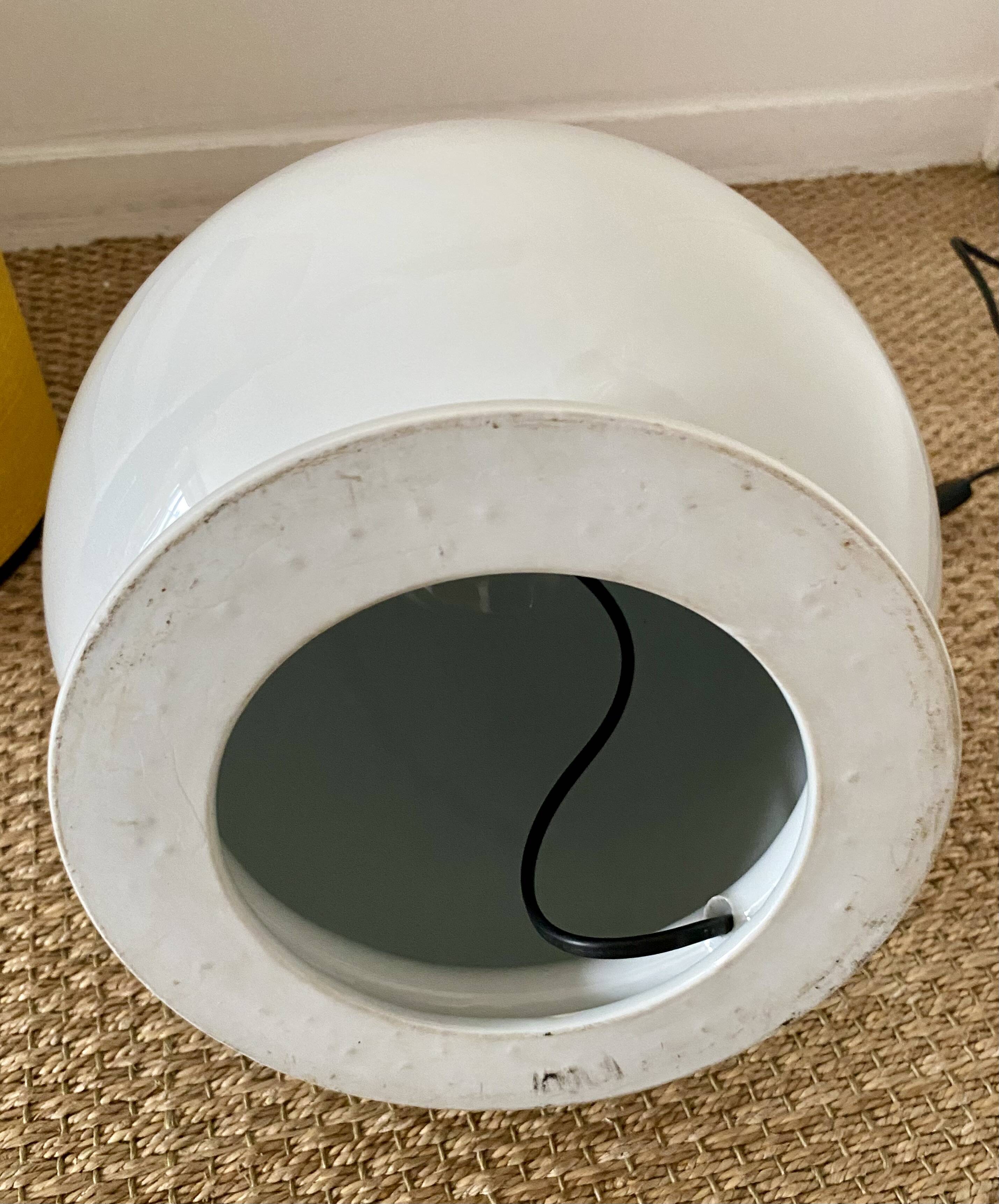 White porcelain lamp with a modern shade, 1970.