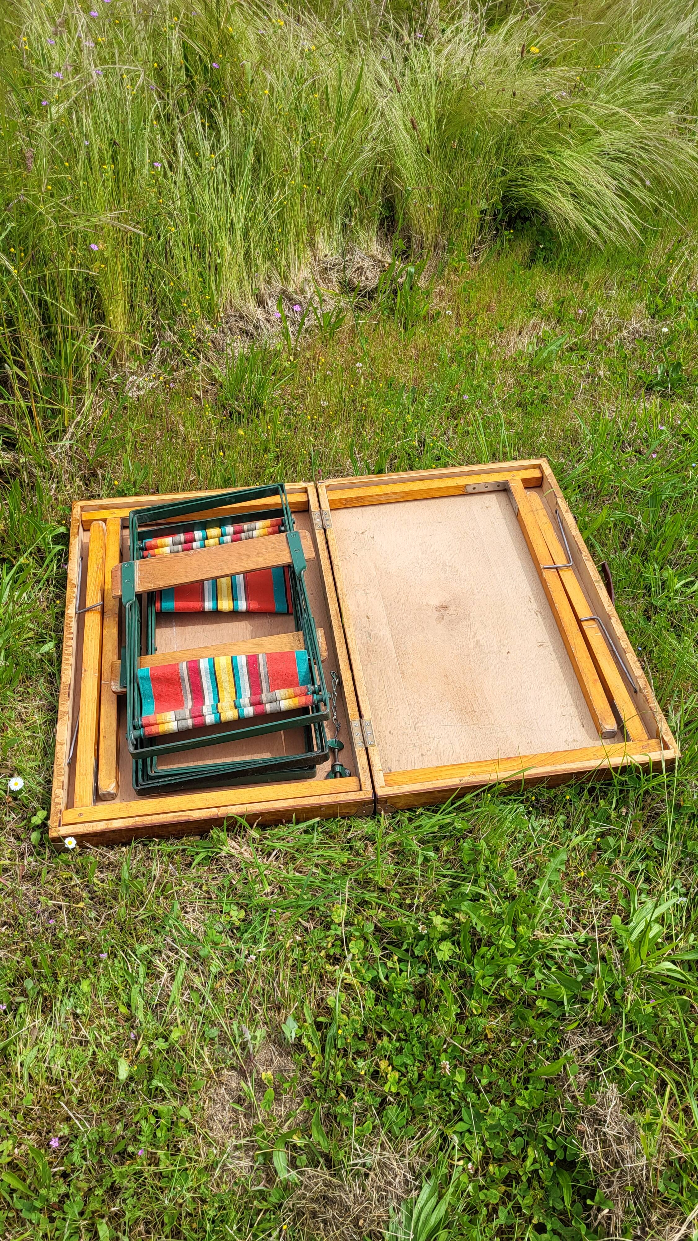 Vintage 1950's picnic table & chair