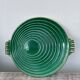 Round art deco green ceramic dish