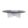 Glass coffee table and perspex with central niche years 70