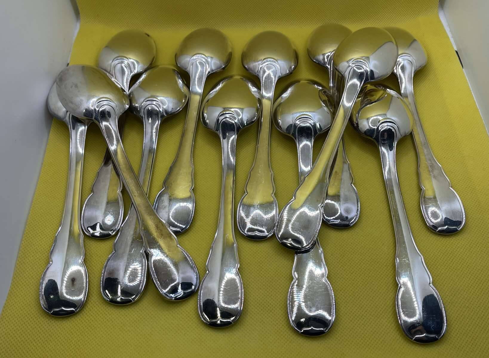 Set of 12 boulenger silver-plated metal spoons